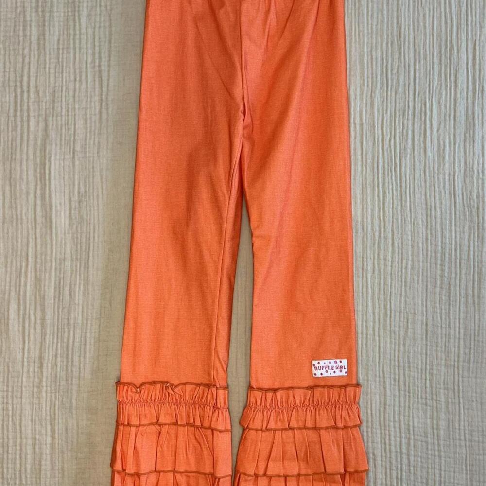 Ruffle Girl orange ruffle pants